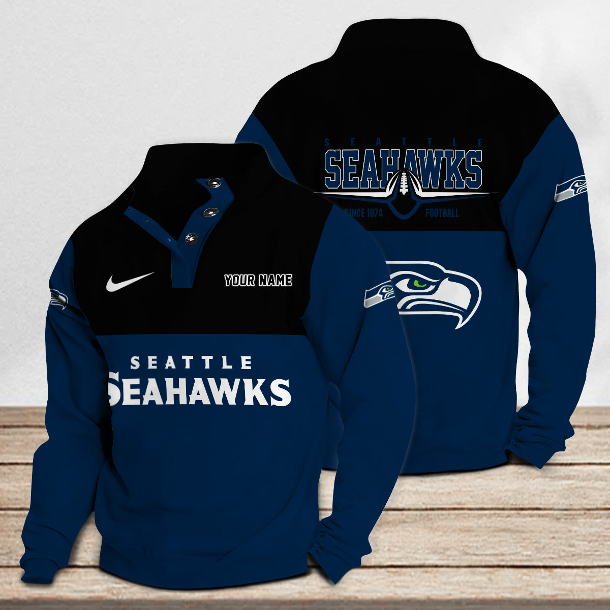 Seattle Seahawks Casual Stand Collar Sweatshirt Premium New Edition AZTGSCSW000206
