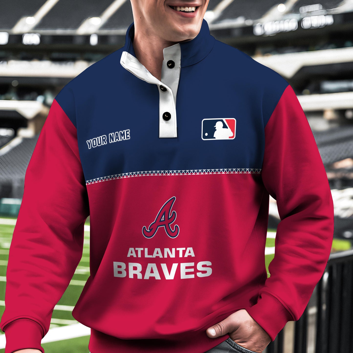 Atlanta Braves New Collection Casual Stand Collar Sweatshirt MLB AZTGSCSW000322