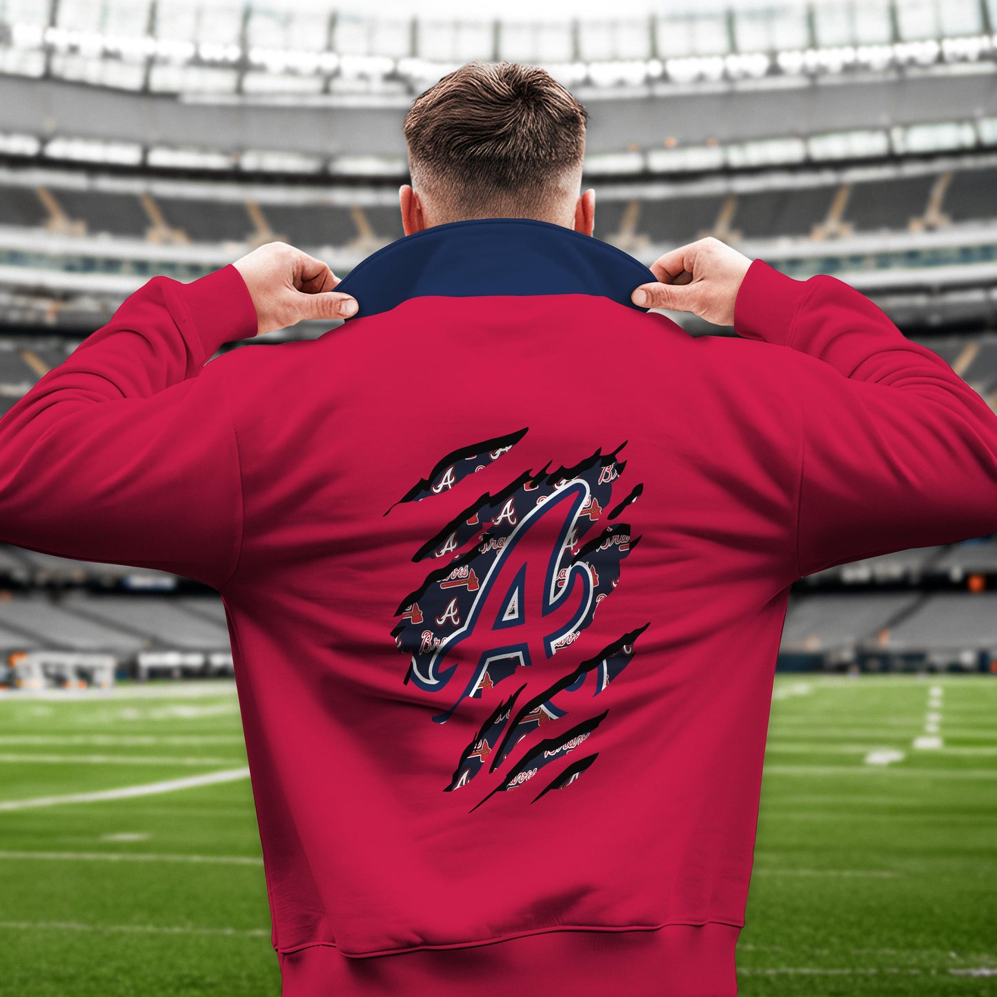 Atlanta Braves New Collection Casual Stand Collar Sweatshirt MLB AZTGSCSW000322