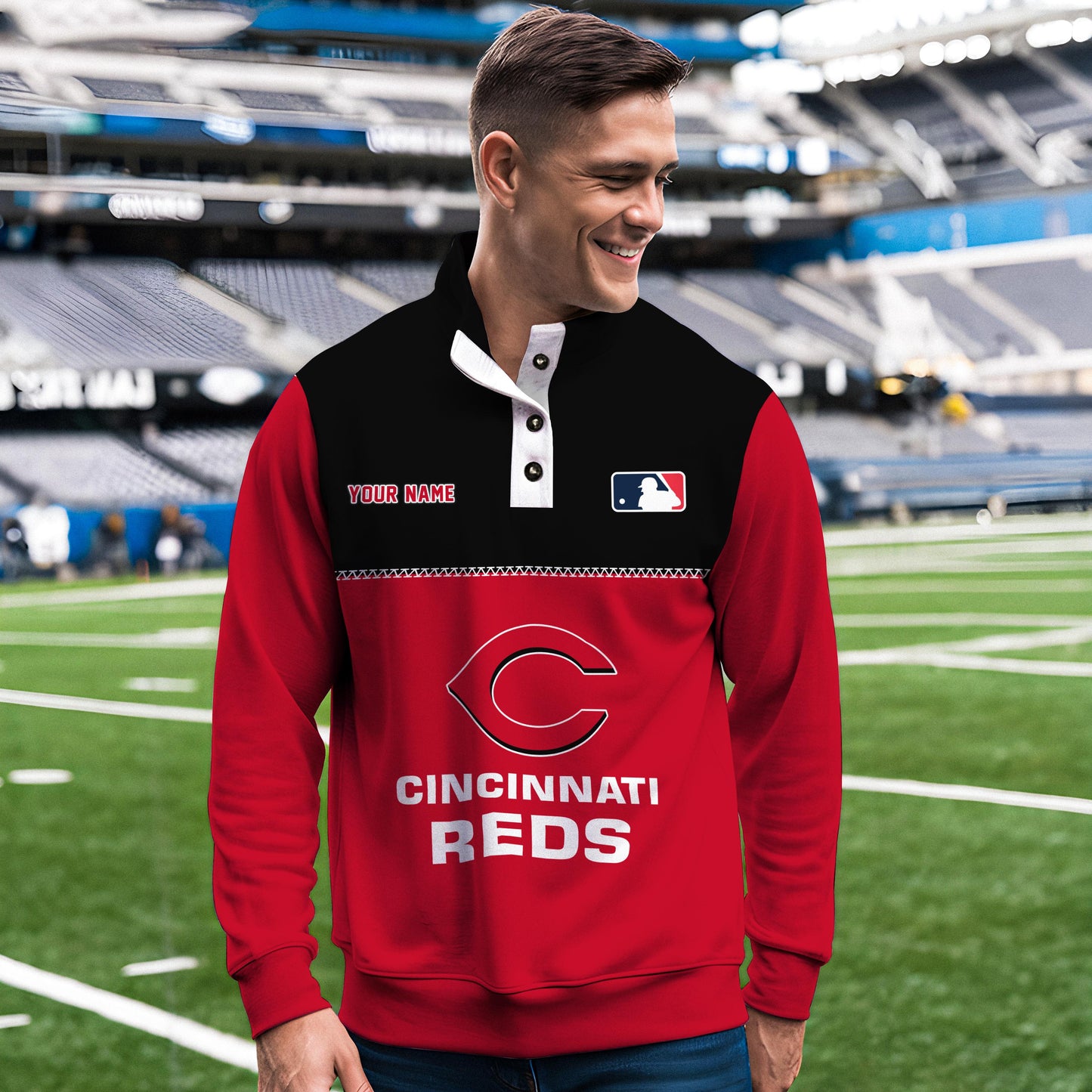 Cincinnati Reds New Collection Casual Stand Collar Sweatshirt MLB AZTGSCSW000327