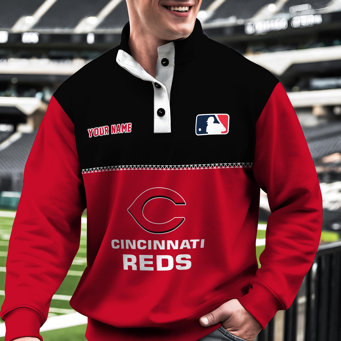 Cincinnati Reds New Collection Casual Stand Collar Sweatshirt MLB AZTGSCSW000327