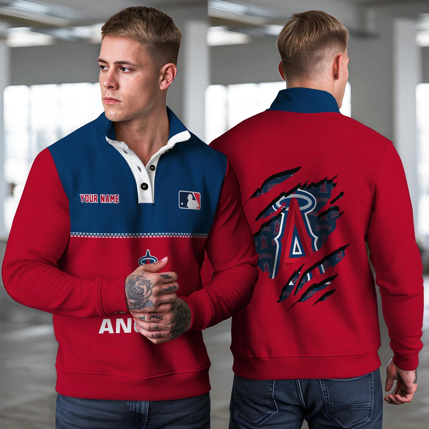Los Angeles Angels New Collection Casual Stand Collar Sweatshirt MLB AZTGSCSW000333