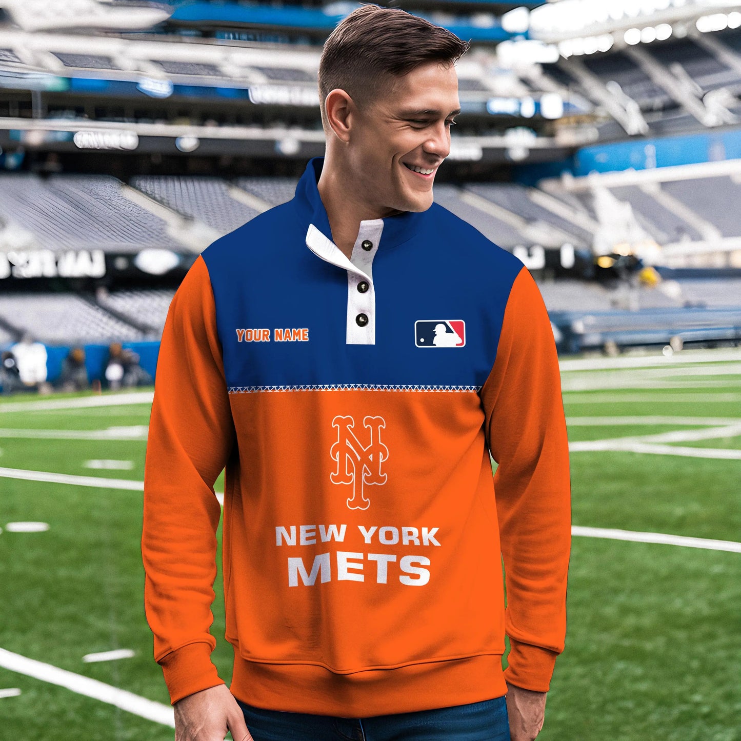 New York Mets New Collection Casual Stand Collar Sweatshirt MLB AZTGSCSW000338