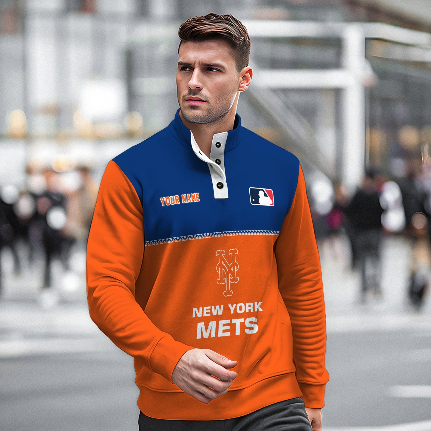 New York Mets New Collection Casual Stand Collar Sweatshirt MLB AZTGSCSW000338