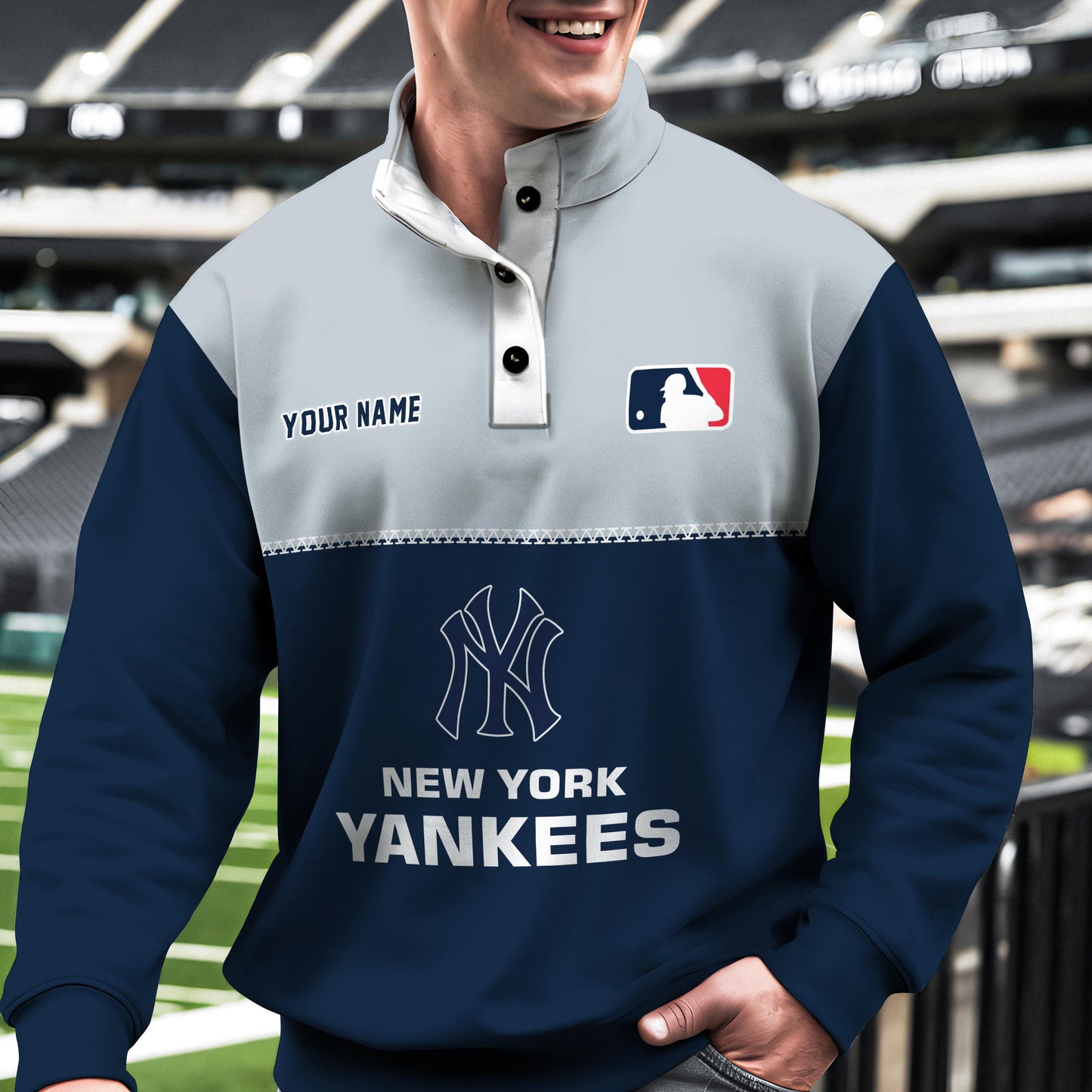 New York Yankees New Collection Casual Stand Collar Sweatshirt MLB AZTGSCSW000339