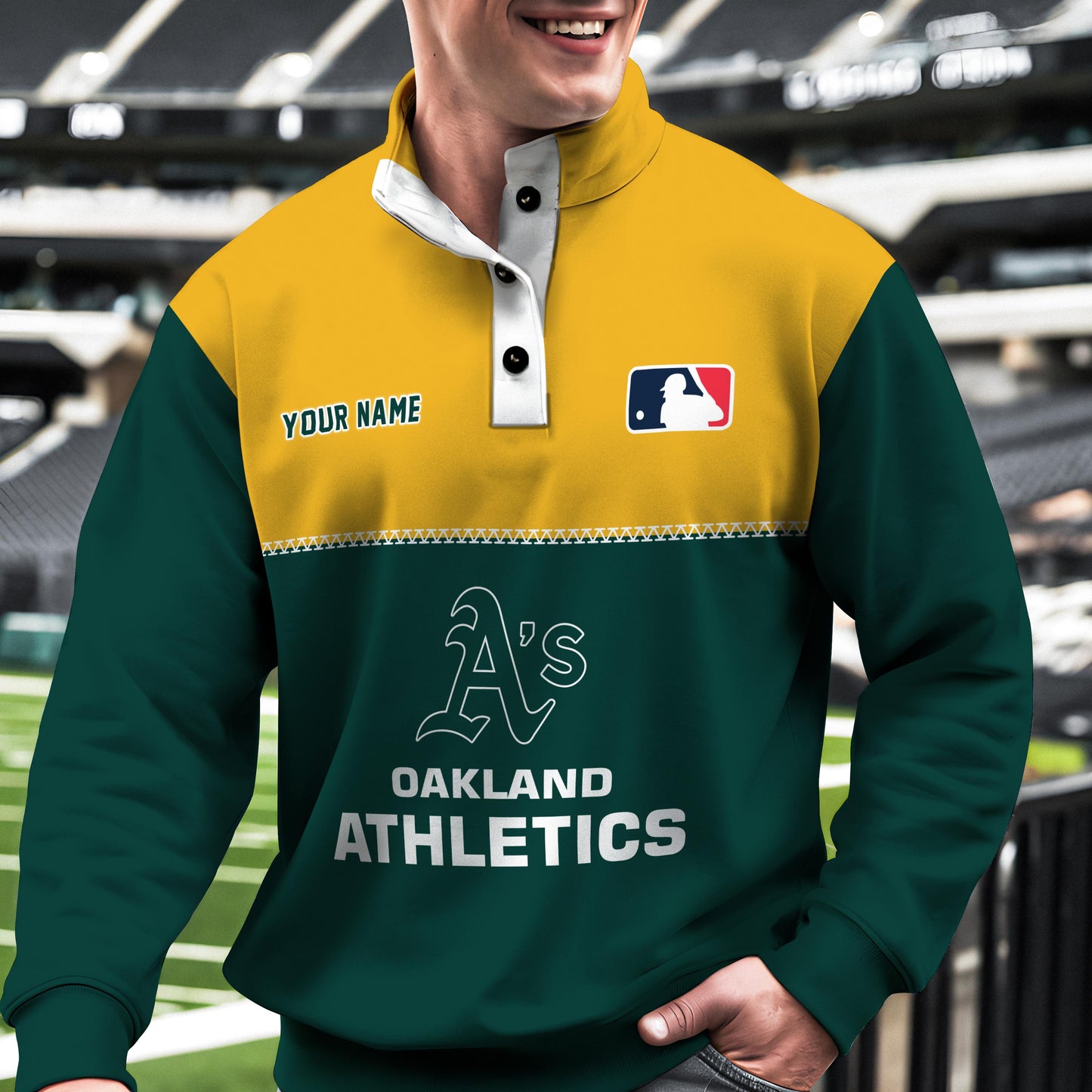 Oakland Athletics New Collection Casual Stand Collar Sweatshirt MLB AZTGSCSW000340