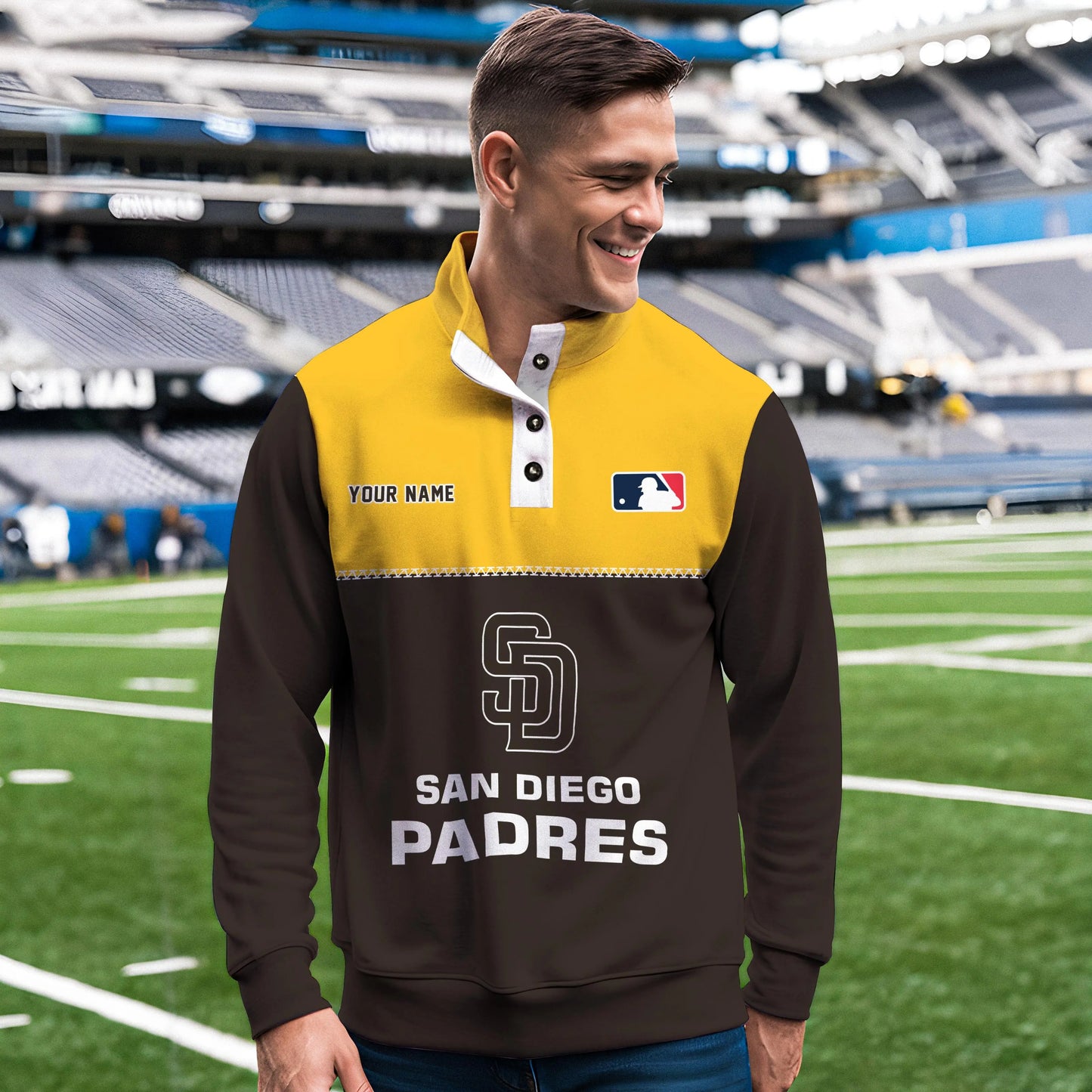 San Diego Padres New Collection Casual Stand Collar Sweatshirt MLB AZTGSCSW000343