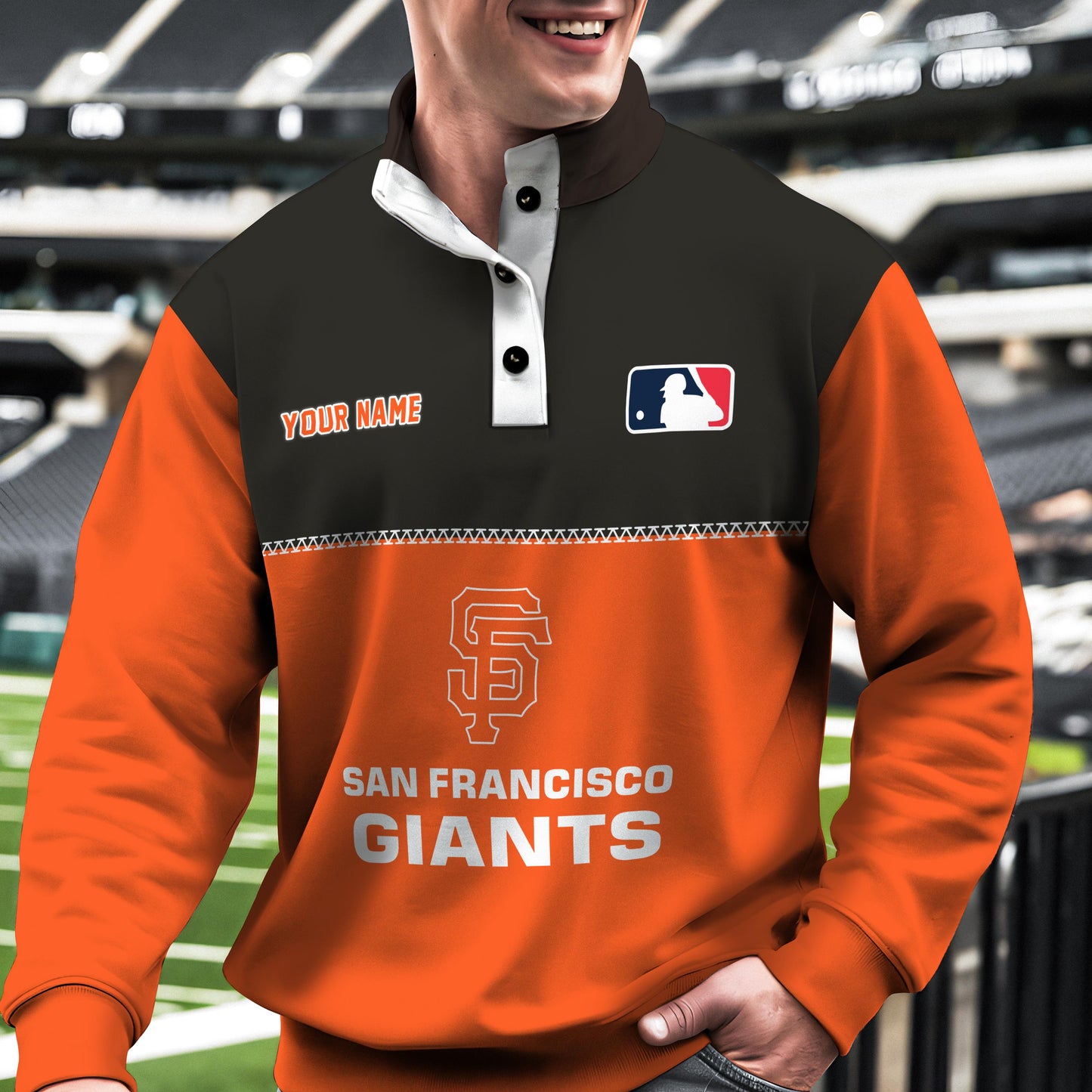 San Francisco Giants New Collection Casual Stand Collar Sweatshirt MLB AZTGSCSW000344