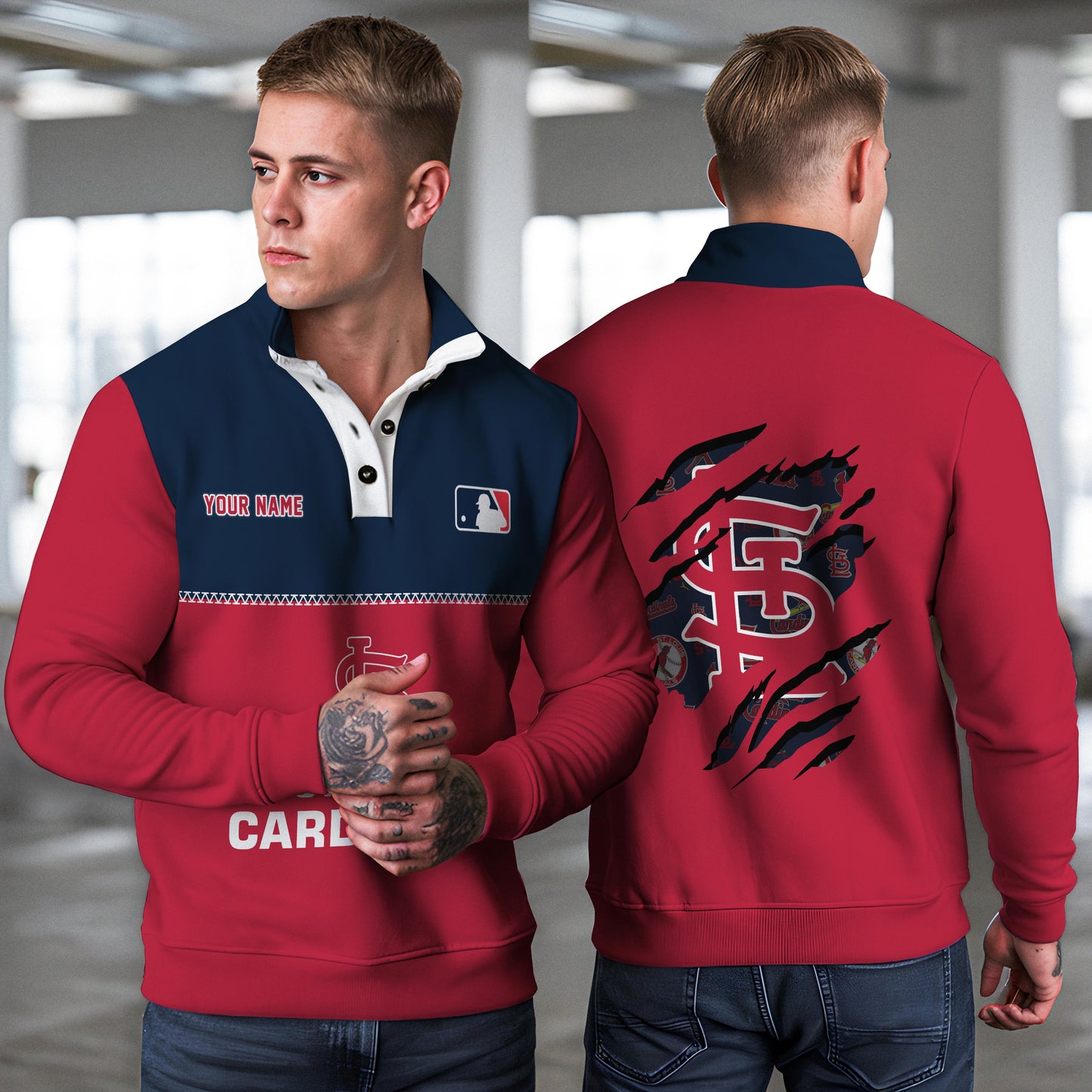 St. Louis Cardinals New Collection Casual Stand Collar Sweatshirt MLB AZTGSCSW000346