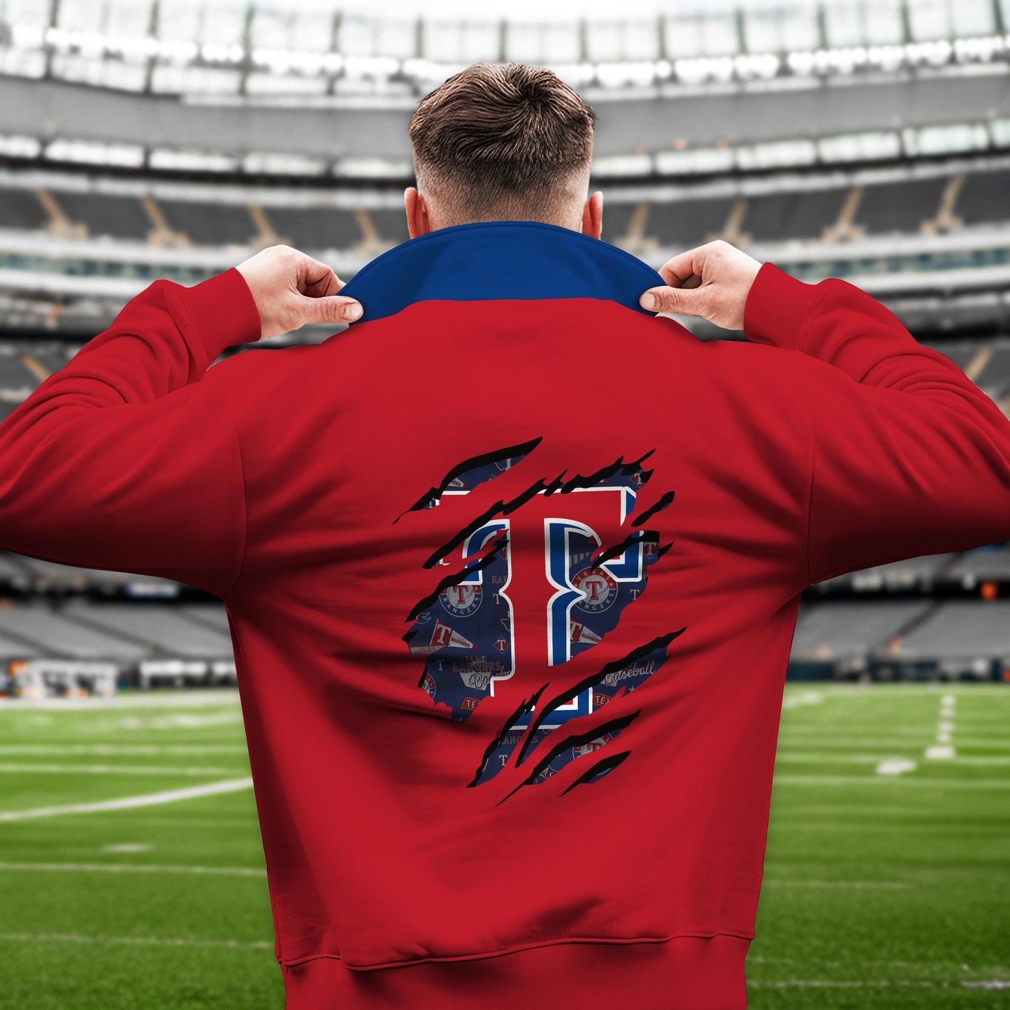 Texas Rangers New Collection Casual Stand Collar Sweatshirt MLB AZTGSCSW000348