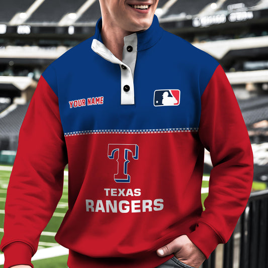 Texas Rangers New Collection Casual Stand Collar Sweatshirt MLB AZTGSCSW000348