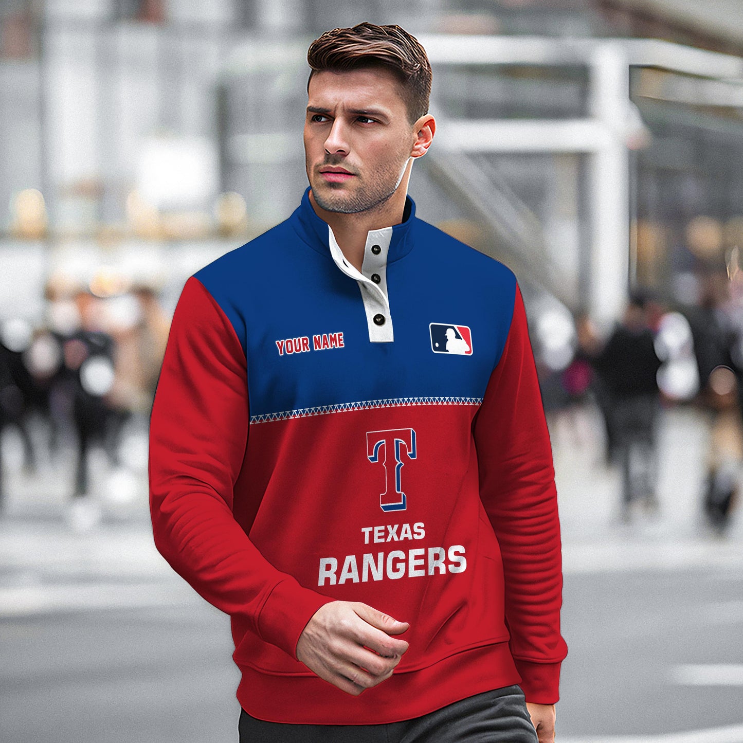Texas Rangers New Collection Casual Stand Collar Sweatshirt MLB AZTGSCSW000348