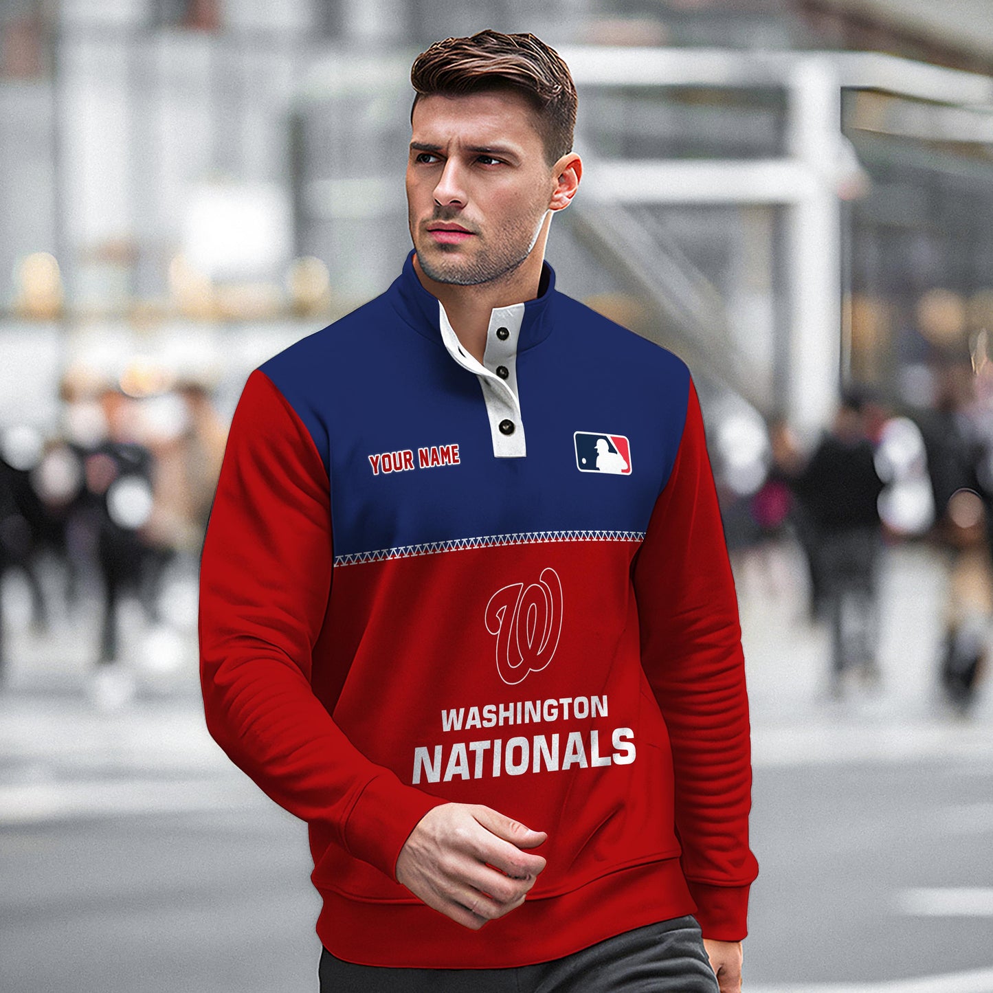 Washington Nationals New Collection Casual Stand Collar Sweatshirt MLB AZTGSCSW000350