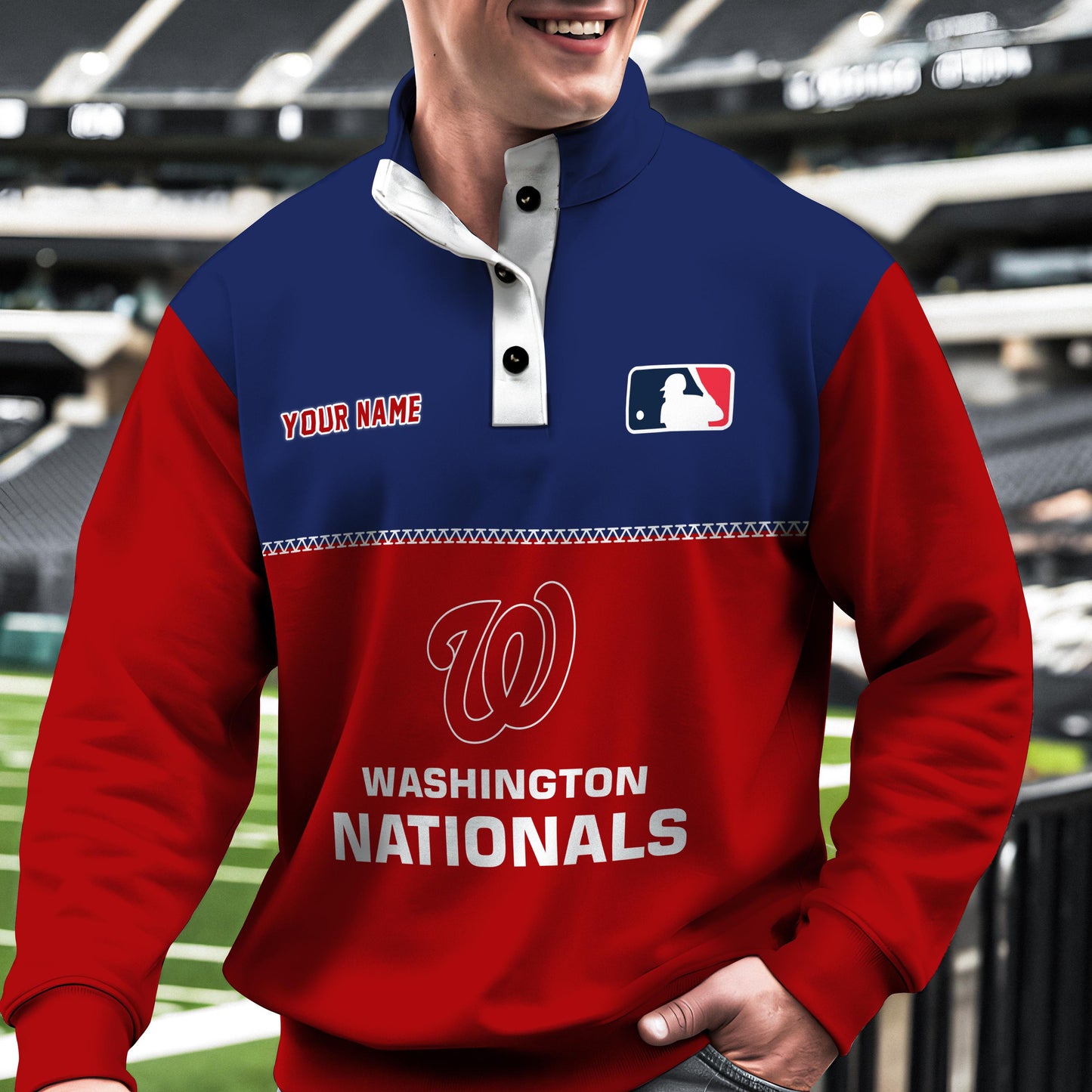 Washington Nationals New Collection Casual Stand Collar Sweatshirt MLB AZTGSCSW000350