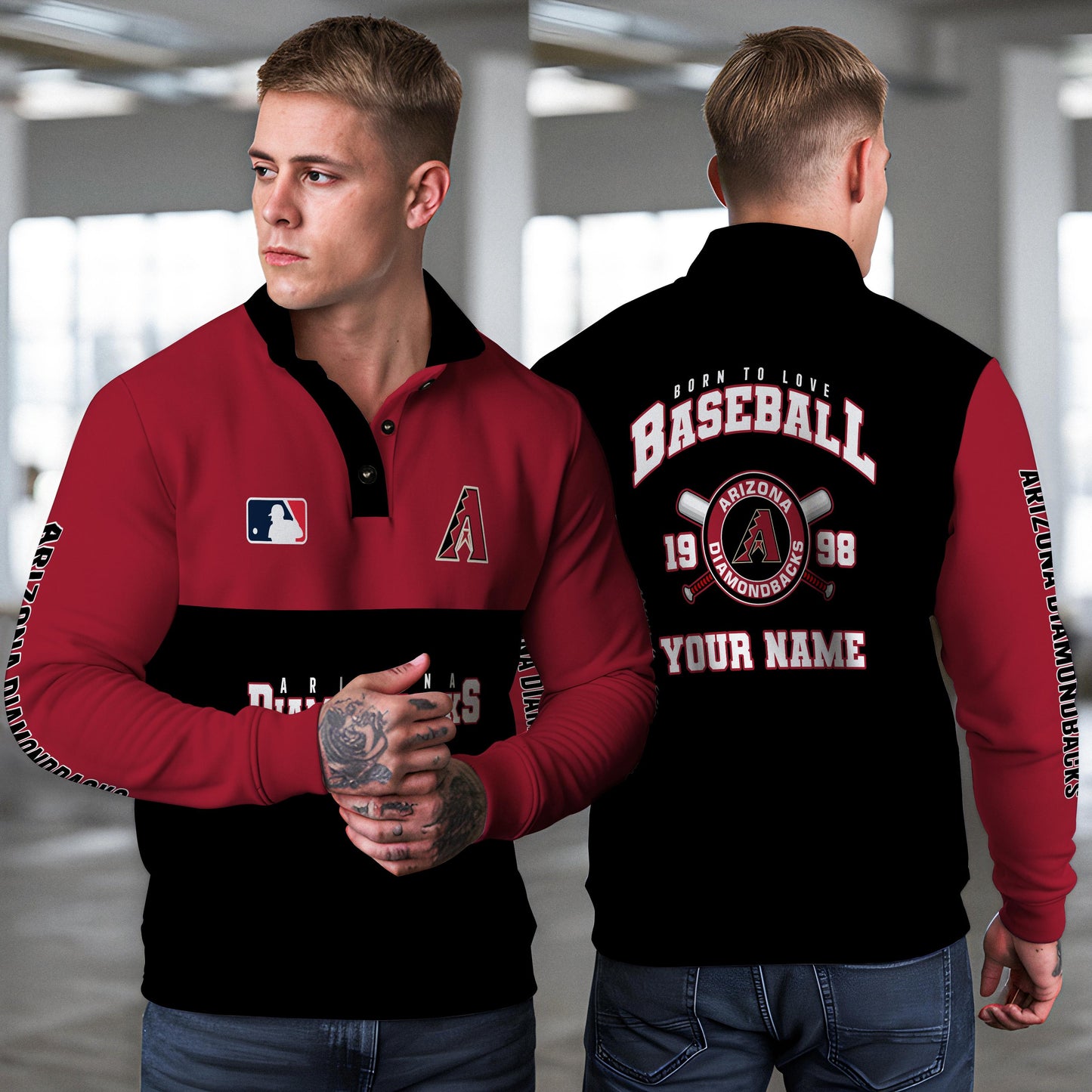 Arizona Diamondbacks New Collection Casual Stand Collar Sweatshirt MLB AZTGSCSW000351
