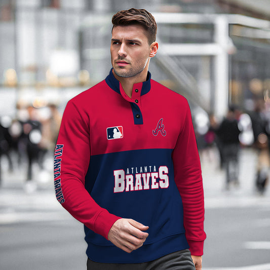 Atlanta Braves New Collection Casual Stand Collar Sweatshirt MLB AZTGSCSW000352