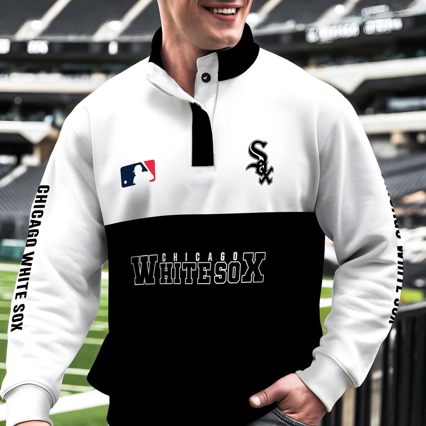 Chicago White Sox New Collection Casual Stand Collar Sweatshirt MLB AZTGSCSW000356