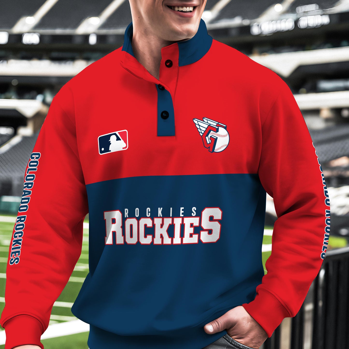 Colorado Rockies New Collection Casual Stand Collar Sweatshirt MLB AZTGSCSW000359