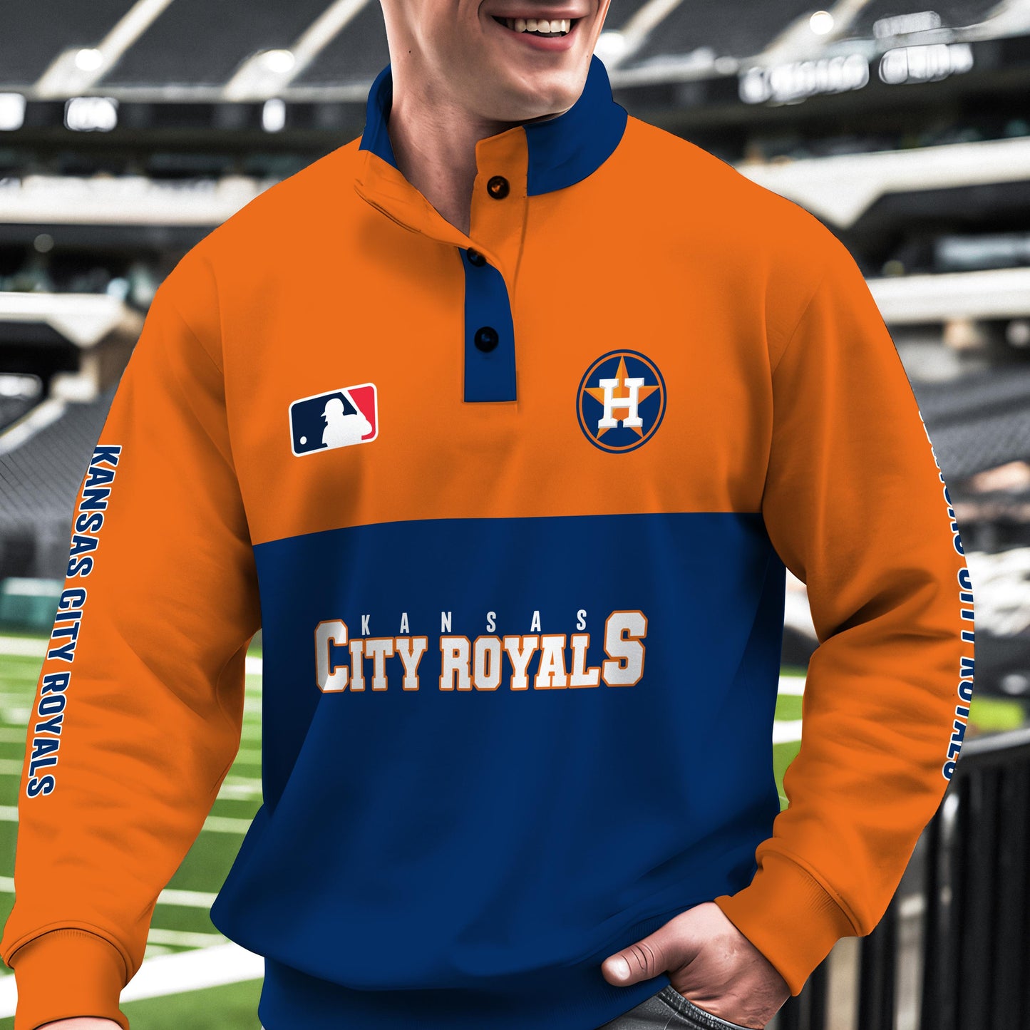Kansas City Royals New Collection Casual Stand Collar Sweatshirt MLB AZTGSCSW000362