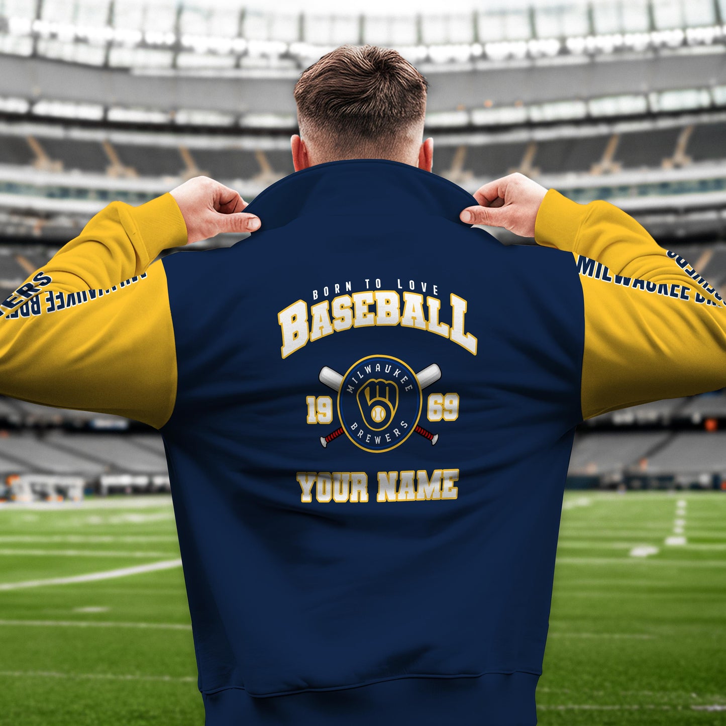 Milwaukee Brewers New Collection Casual Stand Collar Sweatshirt MLB AZTGSCSW000366