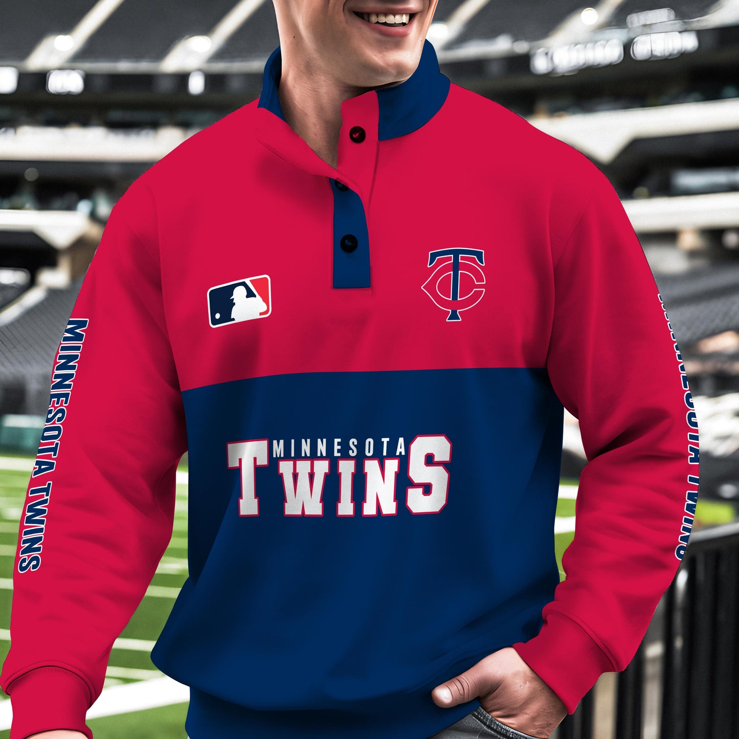 Minnesota Twins New Collection Casual Stand Collar Sweatshirt MLB AZTGSCSW000367