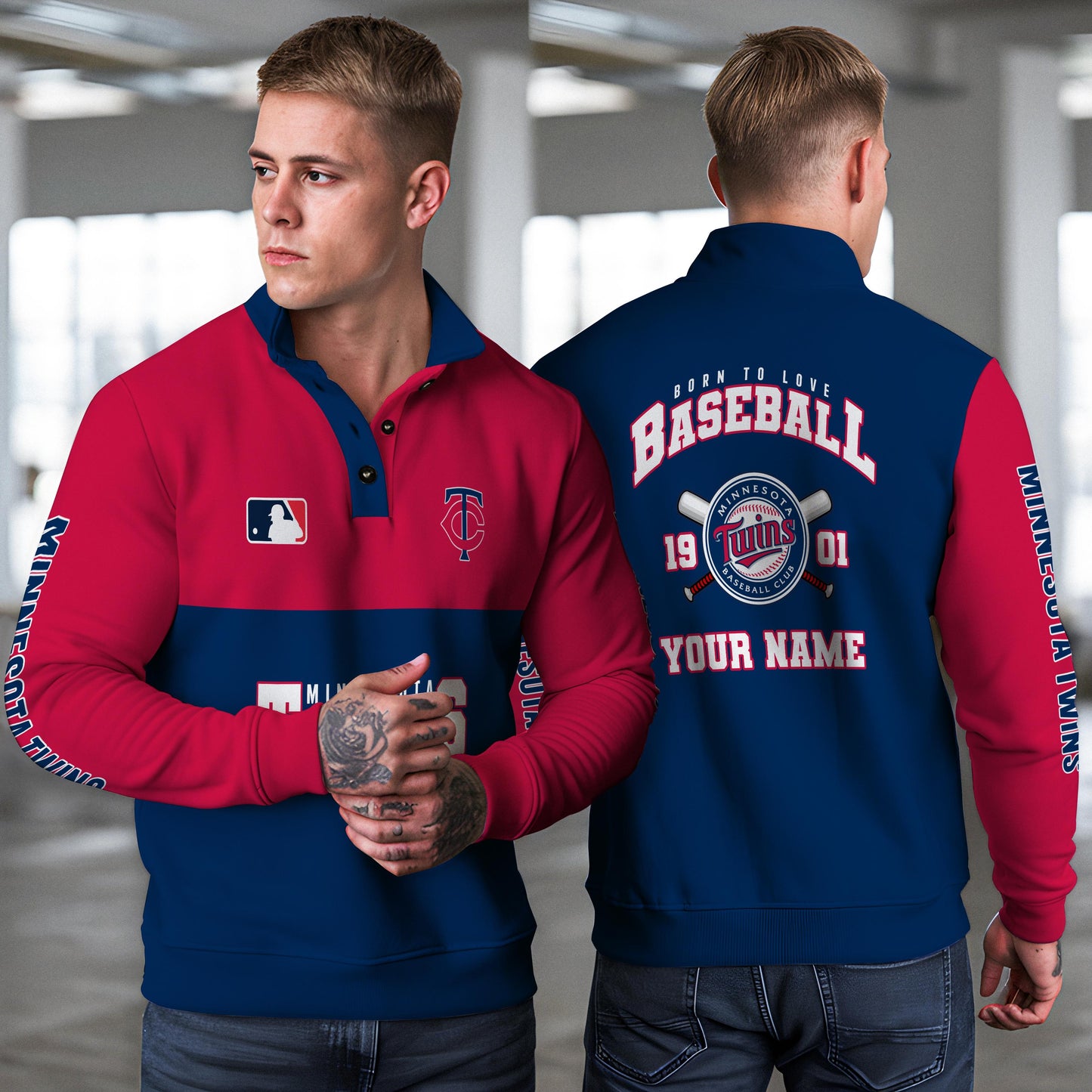 Minnesota Twins New Collection Casual Stand Collar Sweatshirt MLB AZTGSCSW000367