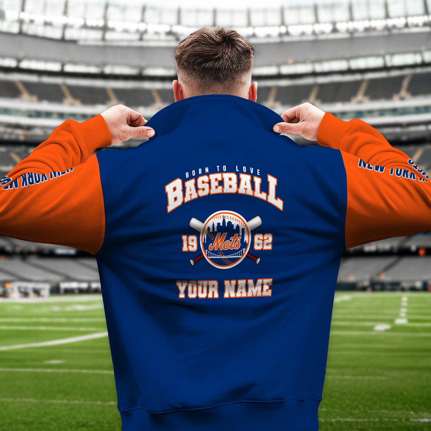 New York Mets New Collection Casual Stand Collar Sweatshirt MLB AZTGSCSW000368