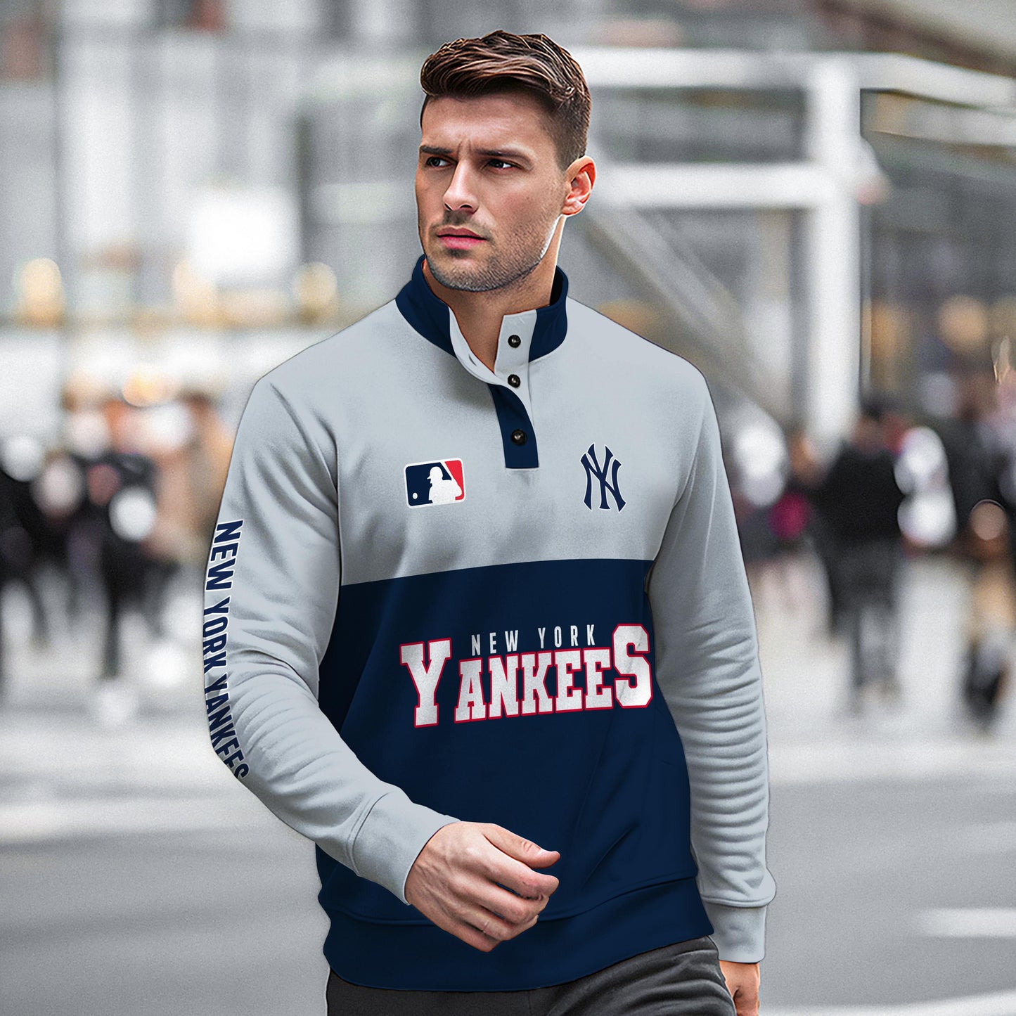 New York Yankees New Collection Casual Stand Collar Sweatshirt MLB AZTGSCSW000369