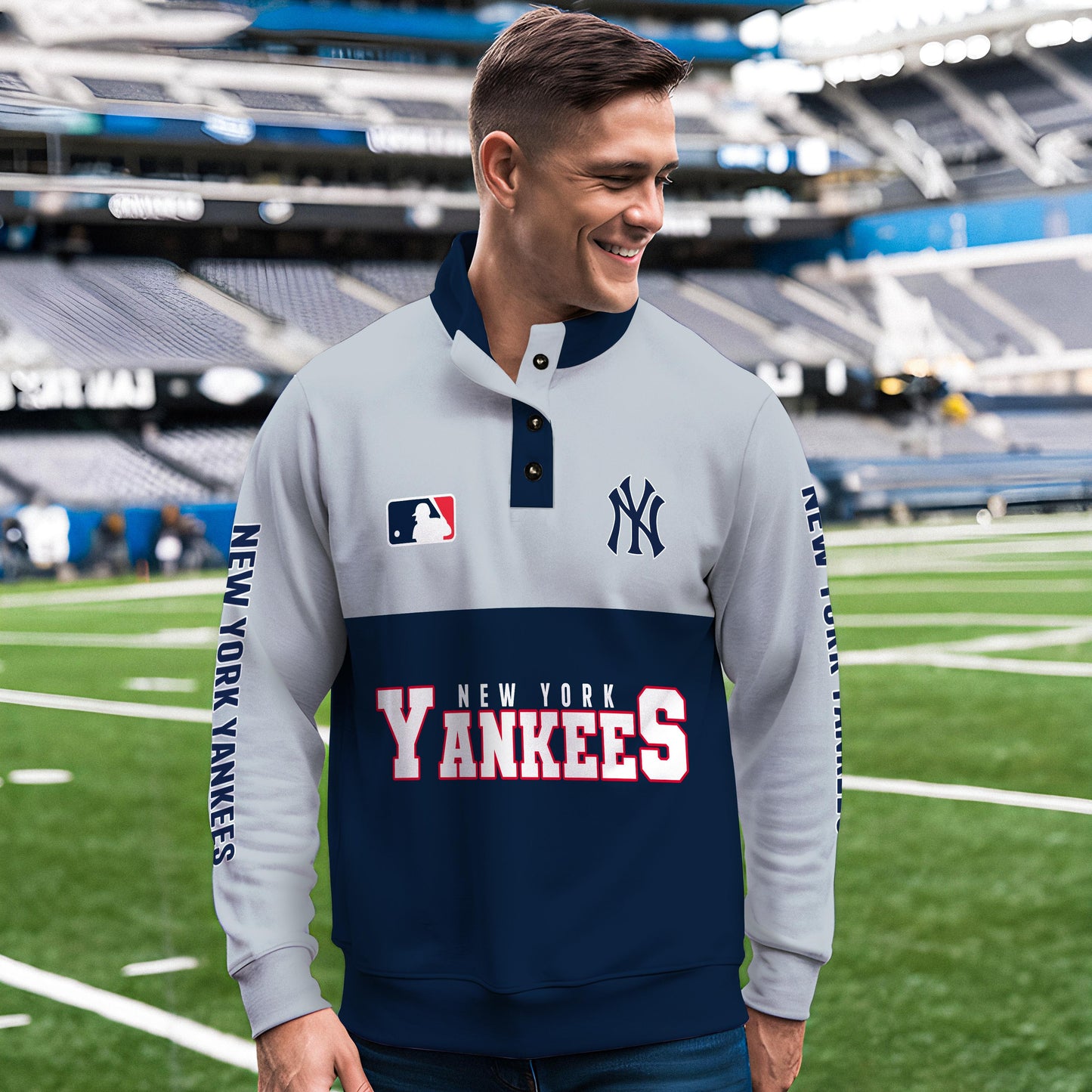 New York Yankees New Collection Casual Stand Collar Sweatshirt MLB AZTGSCSW000369