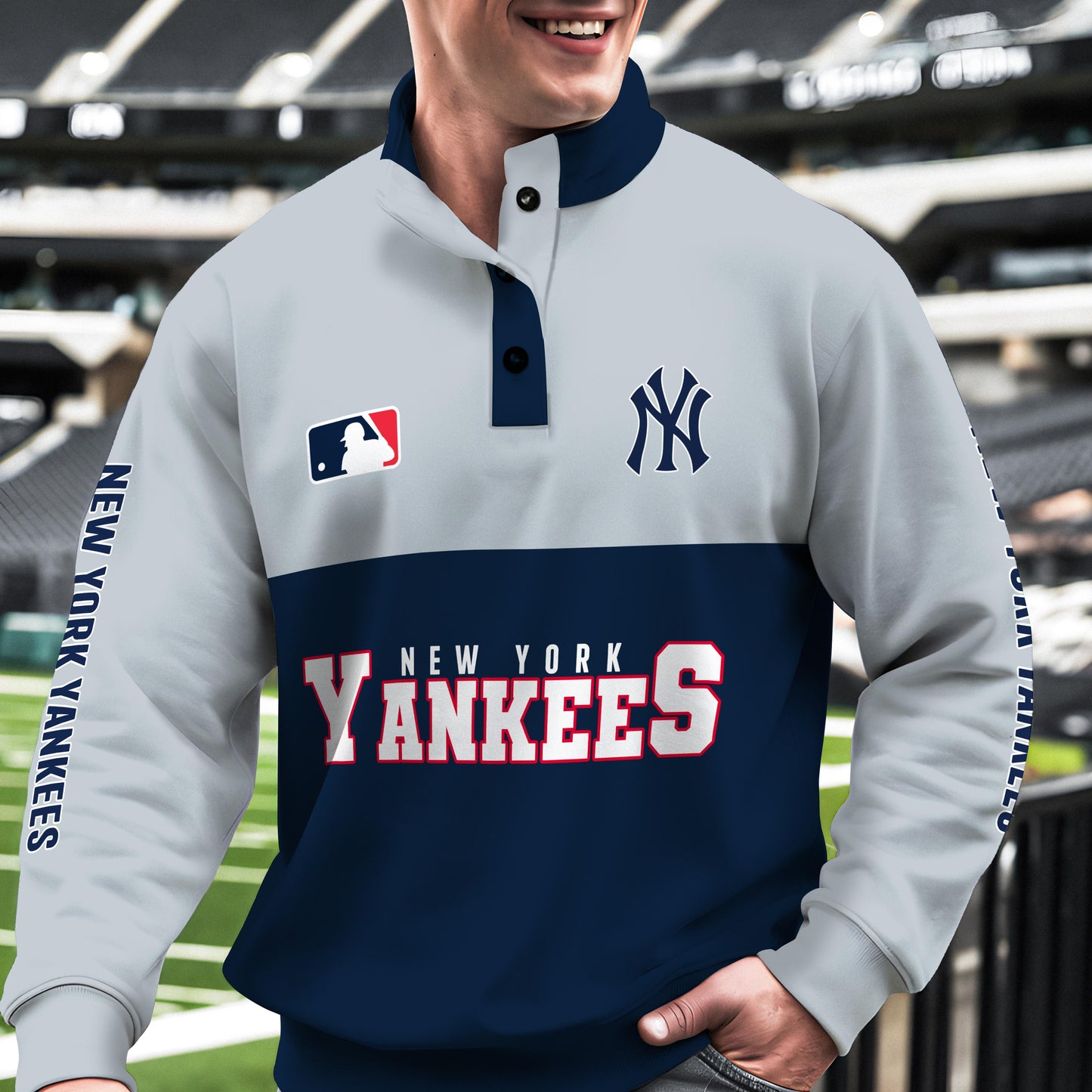 New York Yankees New Collection Casual Stand Collar Sweatshirt MLB AZTGSCSW000369
