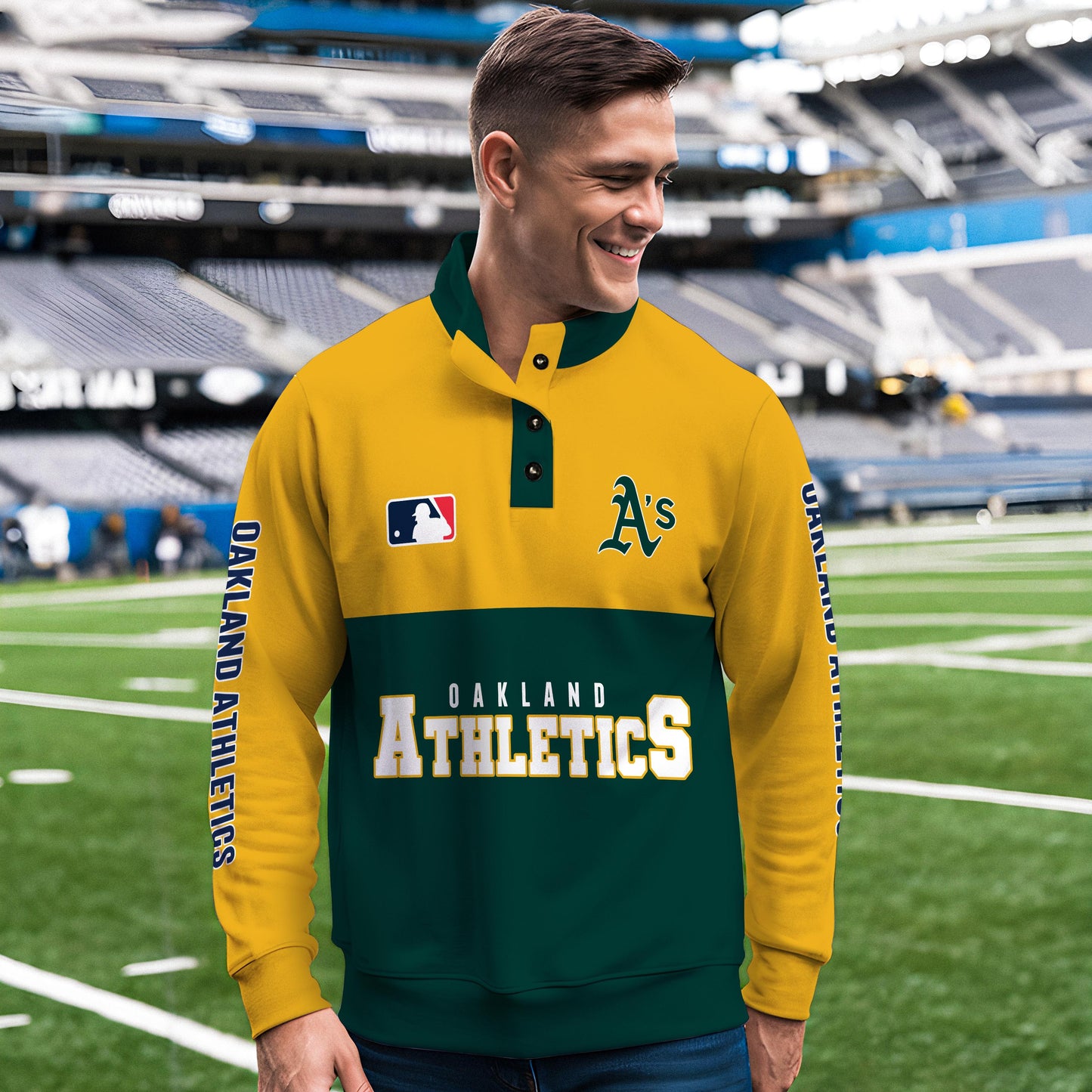 Oakland Athletics New Collection Casual Stand Collar Sweatshirt MLB AZTGSCSW000370