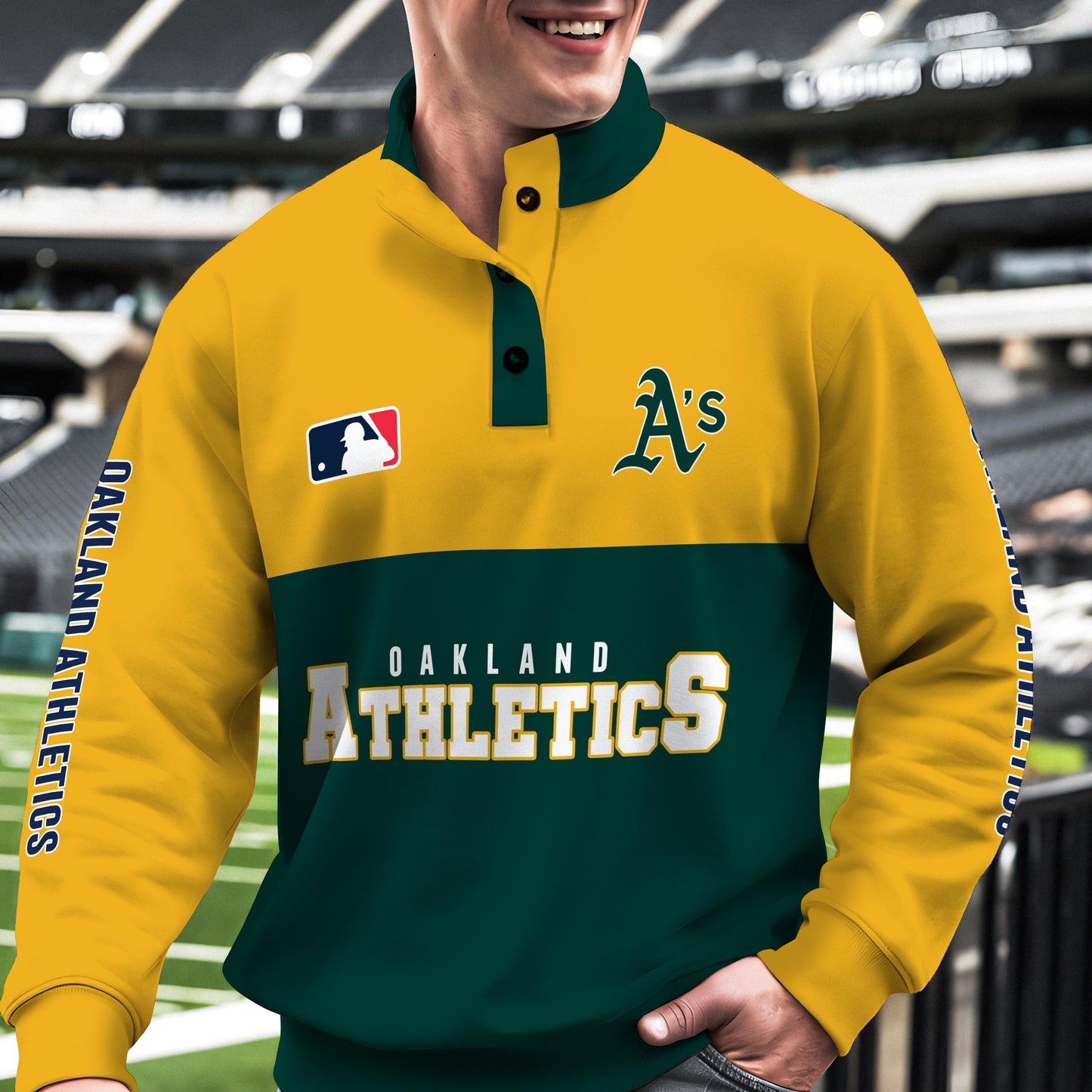Oakland Athletics New Collection Casual Stand Collar Sweatshirt MLB AZTGSCSW000370