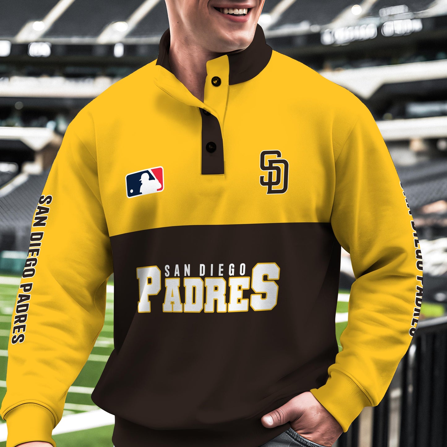 San Diego Padres New Collection Casual Stand Collar Sweatshirt MLB AZTGSCSW000373