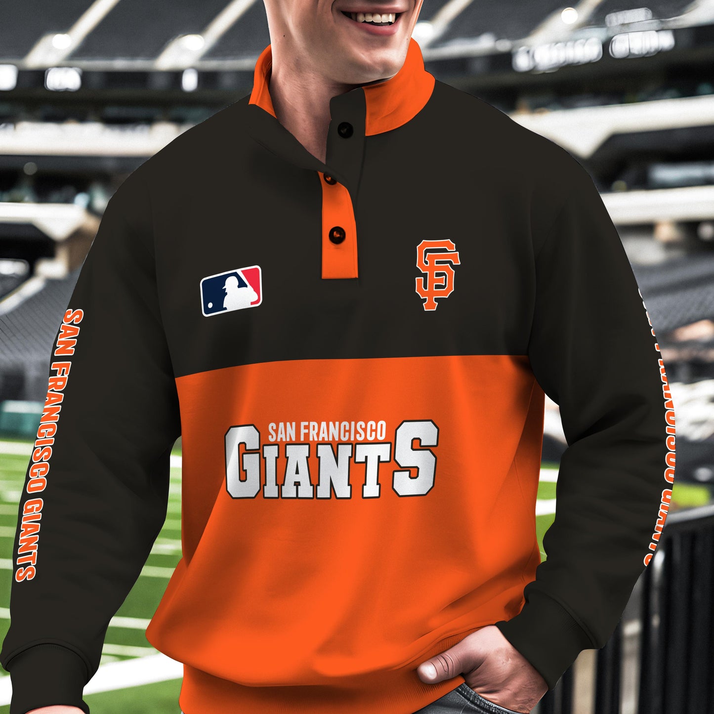 San Francisco Giants New Collection Casual Stand Collar Sweatshirt MLB AZTGSCSW000374