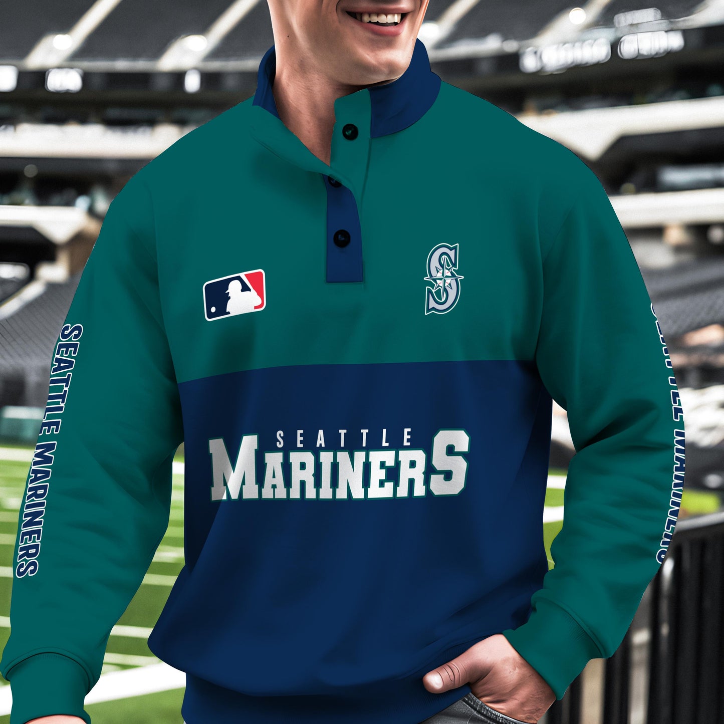 Seattle Mariners New Collection Casual Stand Collar Sweatshirt MLB AZTGSCSW000375