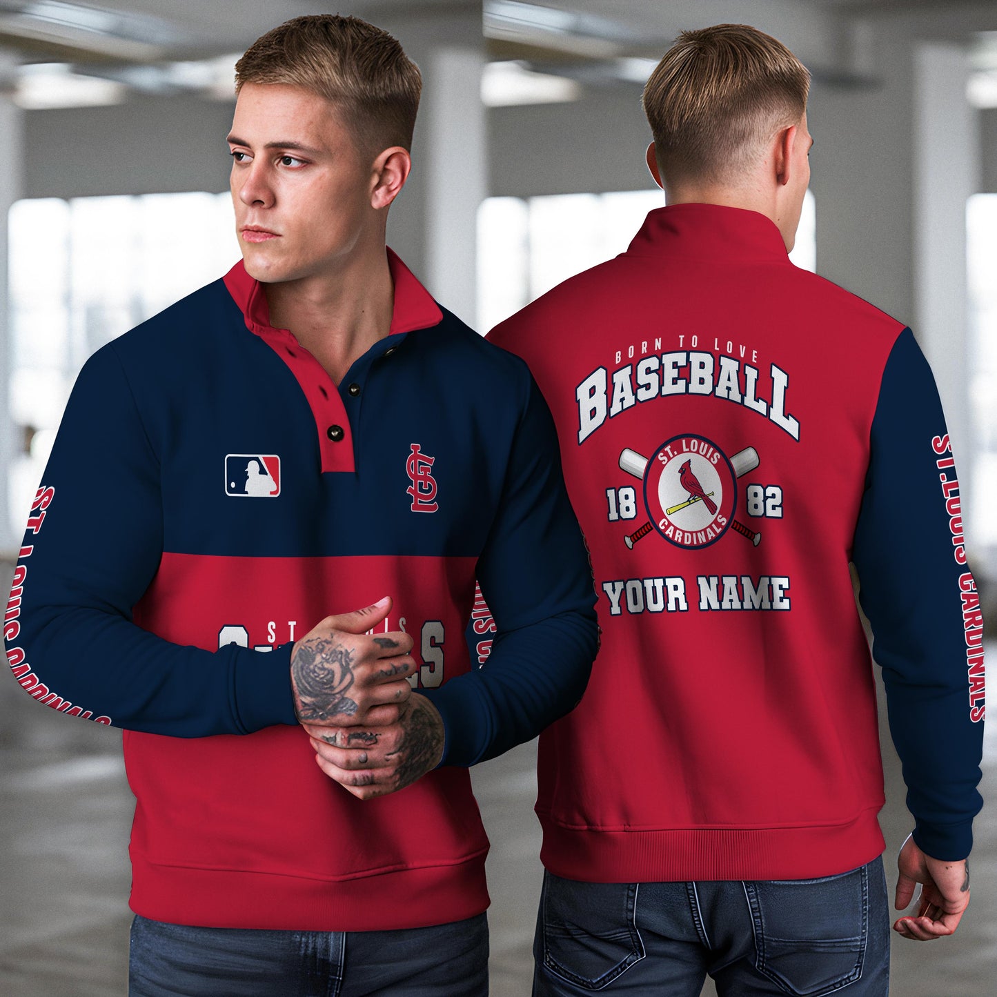 St. Louis Cardinals New Collection Casual Stand Collar Sweatshirt MLB AZTGSCSW000376