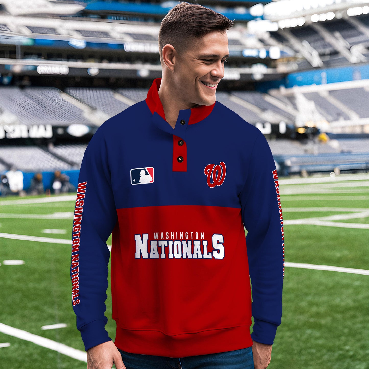 Washington Nationals New Collection Casual Stand Collar Sweatshirt MLB AZTGSCSW000380