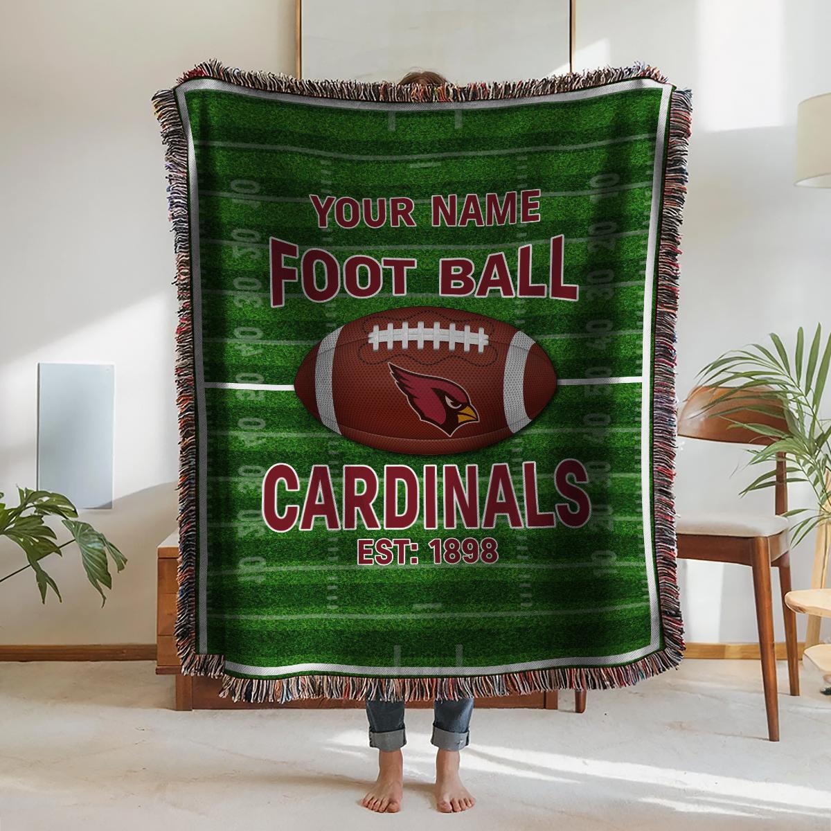 Arizona Cardinals Premium New Woven Throw Blanket AZTGWVB000129