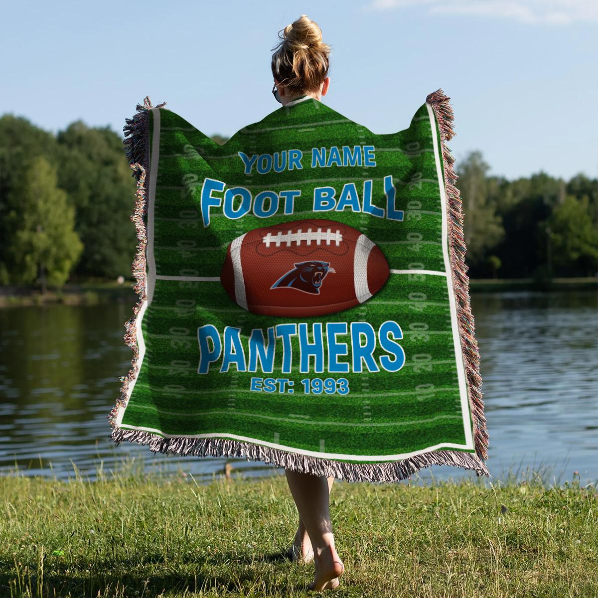 Carolina Panthers Premium New Woven Throw Blanket AZTGWVB000131