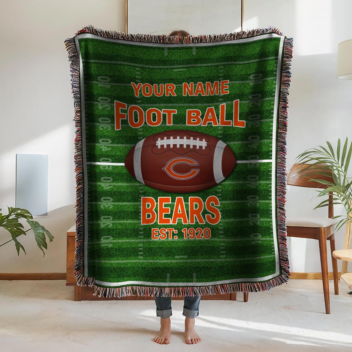 Chicago Bears Premium New Woven Throw Blanket AZTGWVB000132