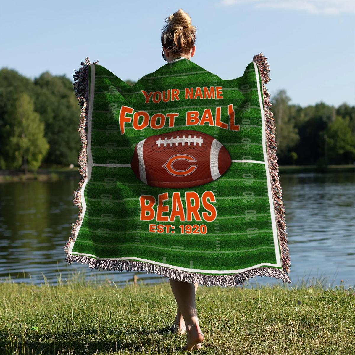 Chicago Bears Premium New Woven Throw Blanket AZTGWVB000132