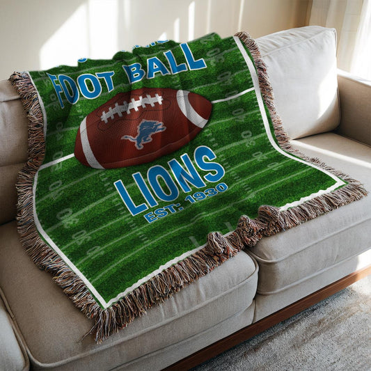 Detroit Lions Premium New Woven Throw Blanket AZTGWVB000134