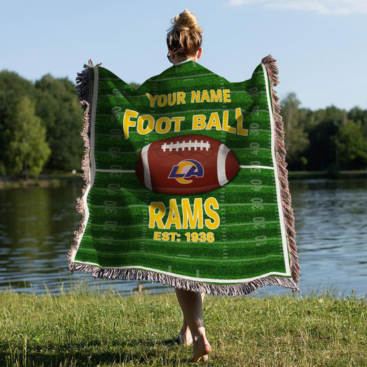 Los Angeles Rams Premium New Woven Throw Blanket AZTGWVB000136