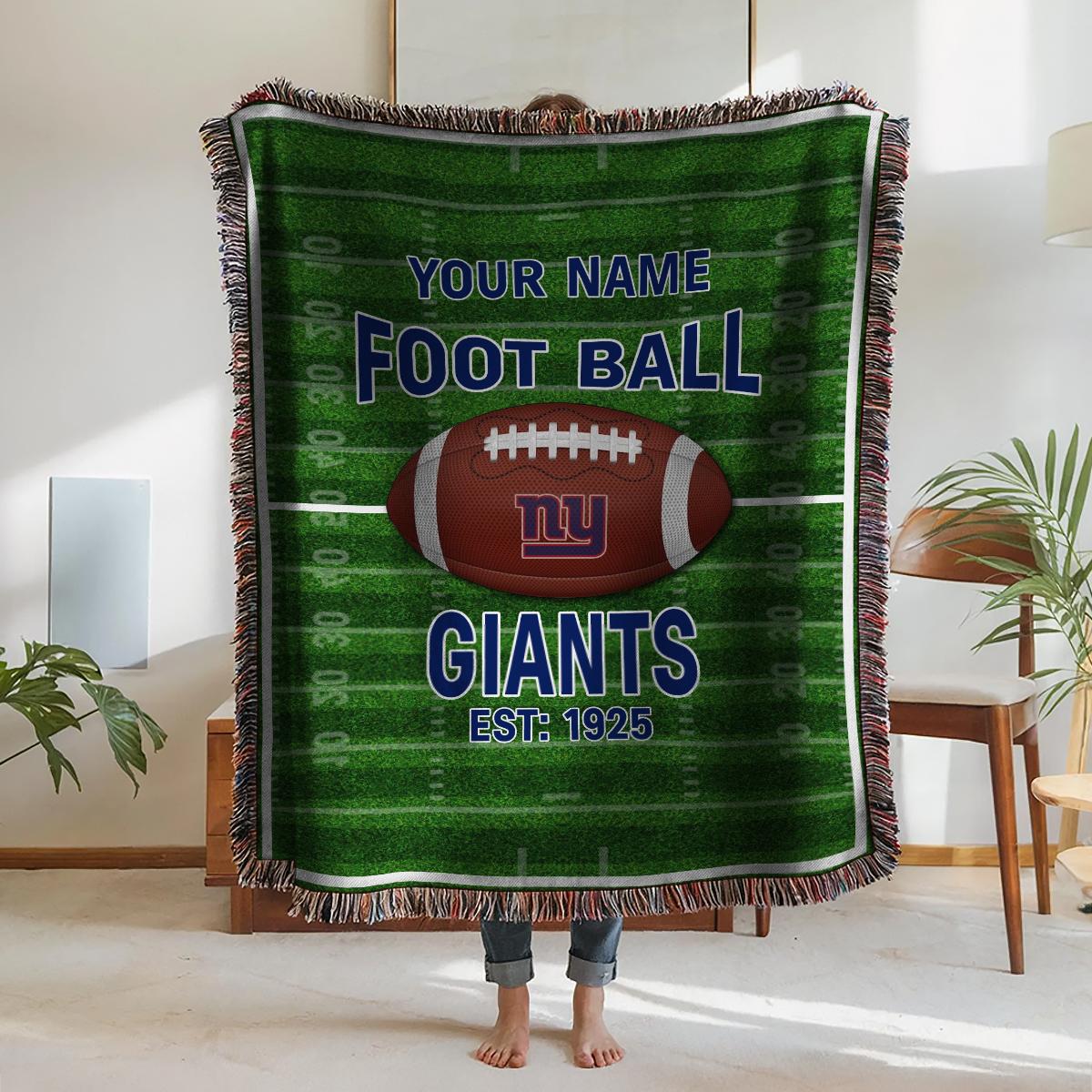New York Giants Premium New Woven Throw Blanket AZTGWVB000139