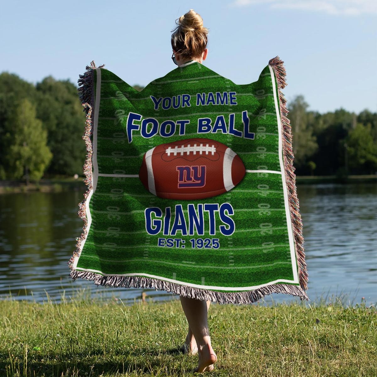 New York Giants Premium New Woven Throw Blanket AZTGWVB000139