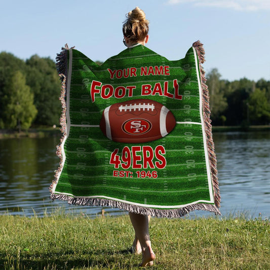 San Francisco 49ers Premium New Woven Throw Blanket AZTGWVB000141