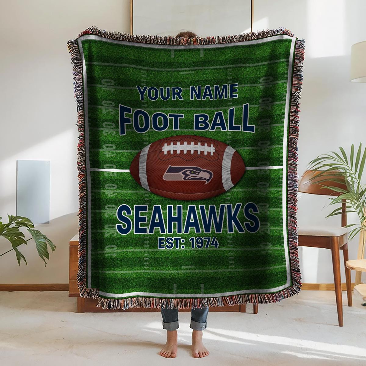 Seattle Seahawks Premium New Woven Throw Blanket AZTGWVB000142