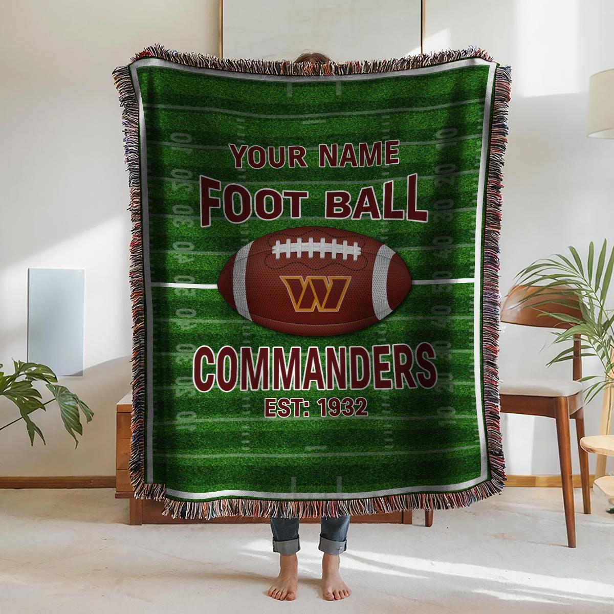 Washington Commanders Premium New Woven Throw Blanket AZTGWVB000144