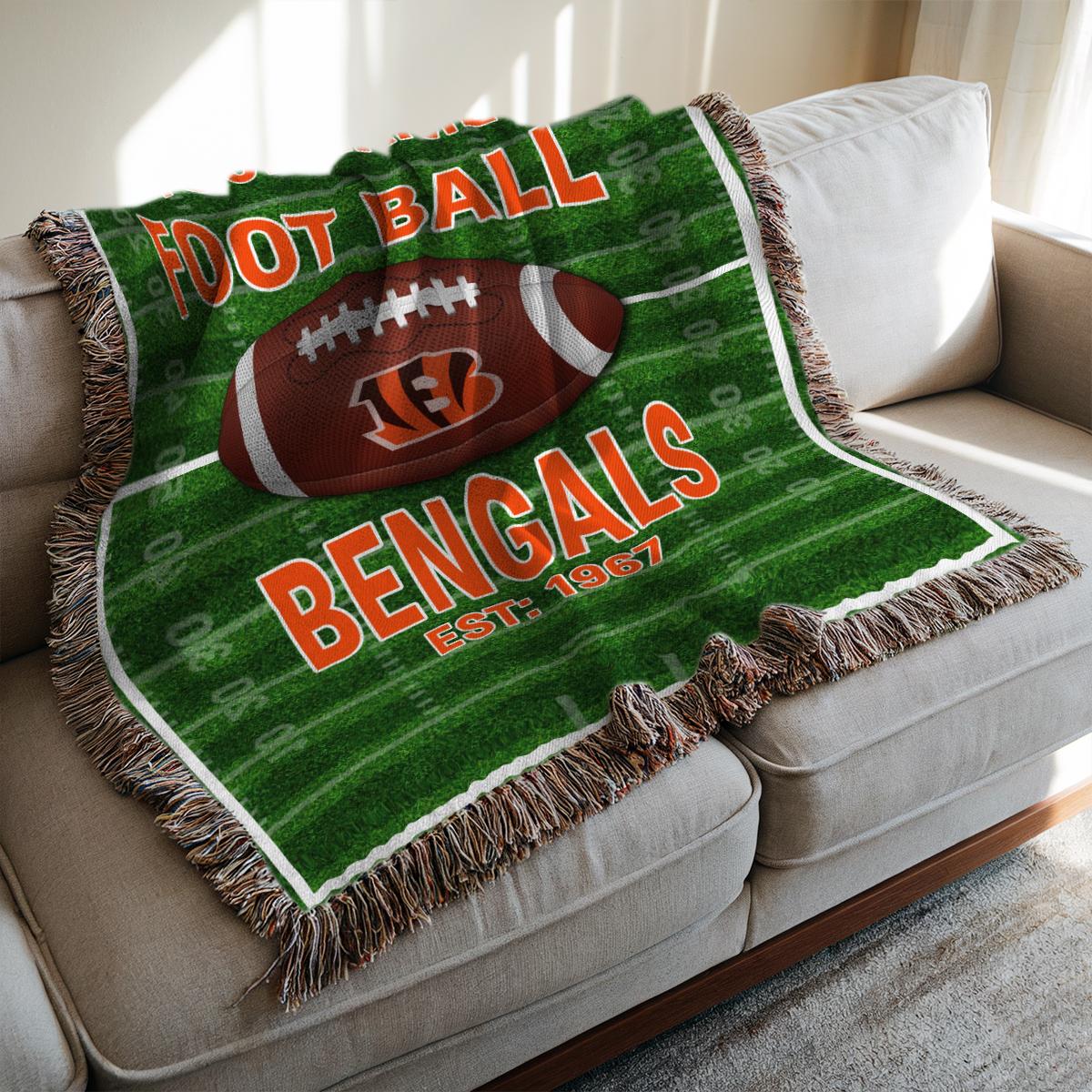 Cincinnati Bengals Premium New Woven Throw Blanket AZTGWVB000147