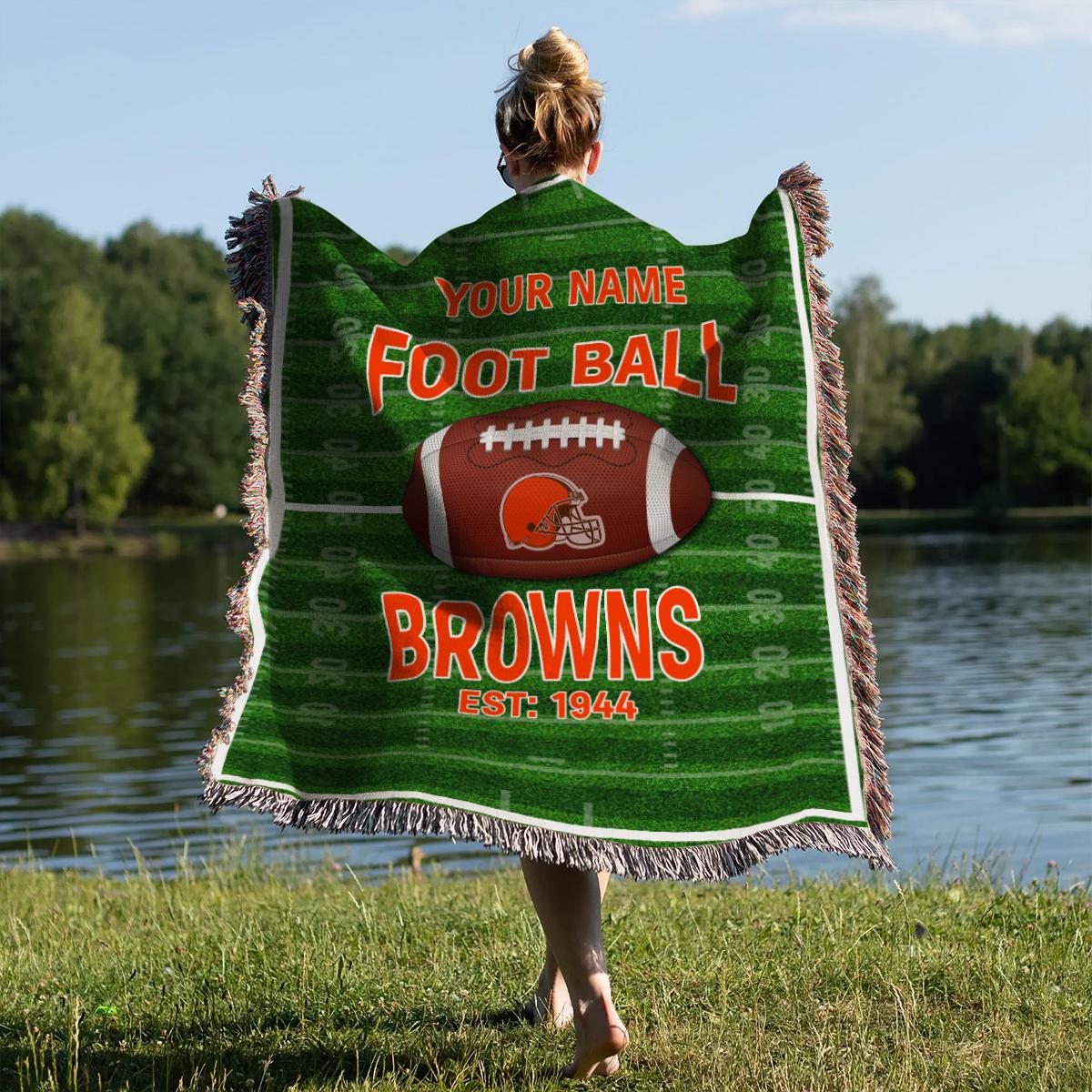 Cleveland Browns Premium New Woven Throw Blanket AZTGWVB000148